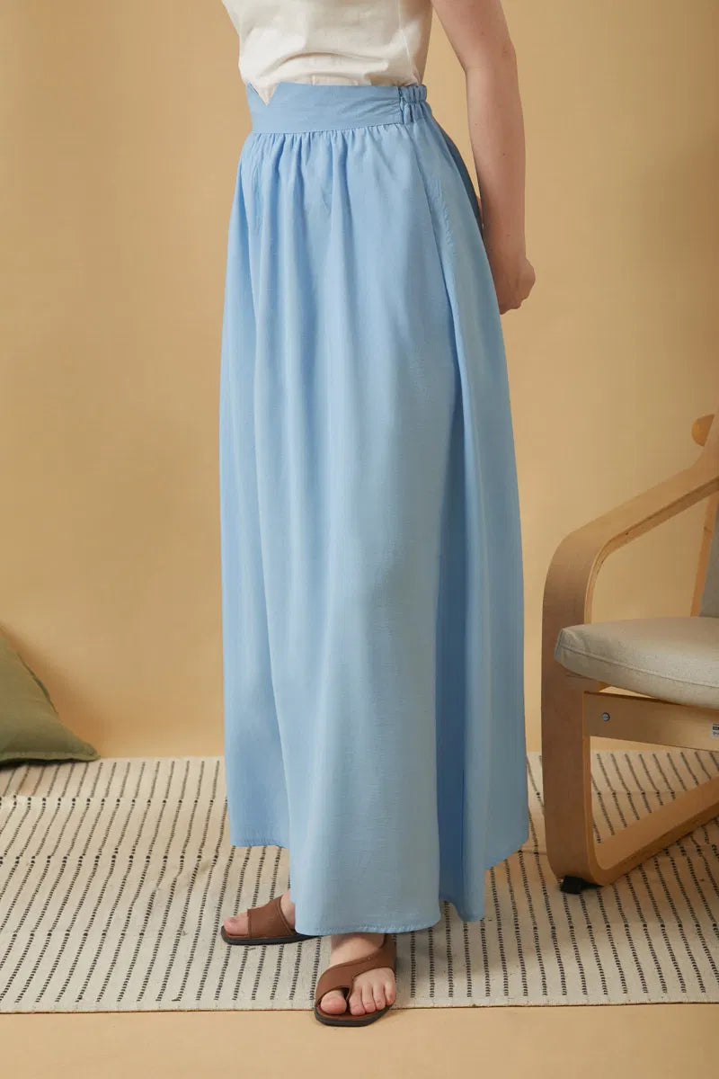 Jupe froncée en modal – Bleu ciel