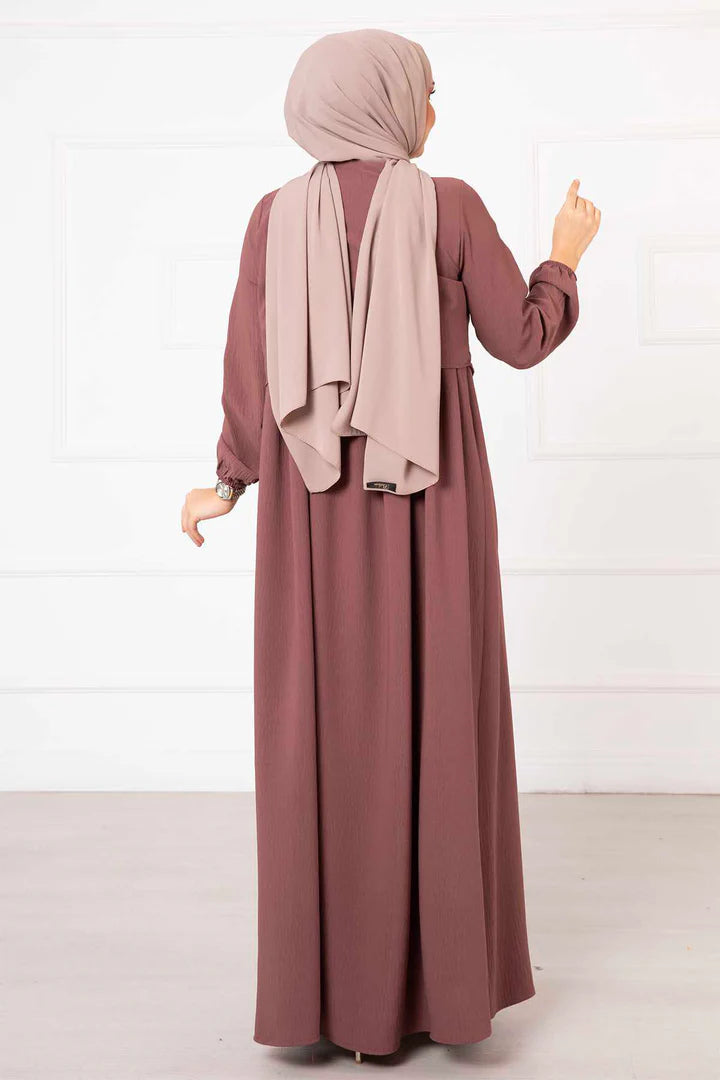 Robe hijab style boléro, rose poudré