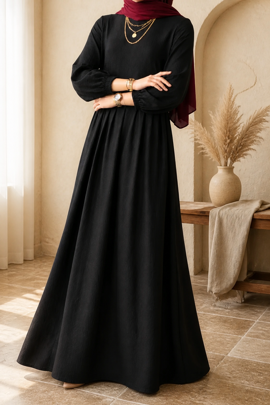Robe hijab style boléro, noire