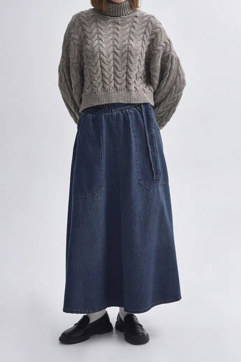 Pull court à col roulé - tons naturels