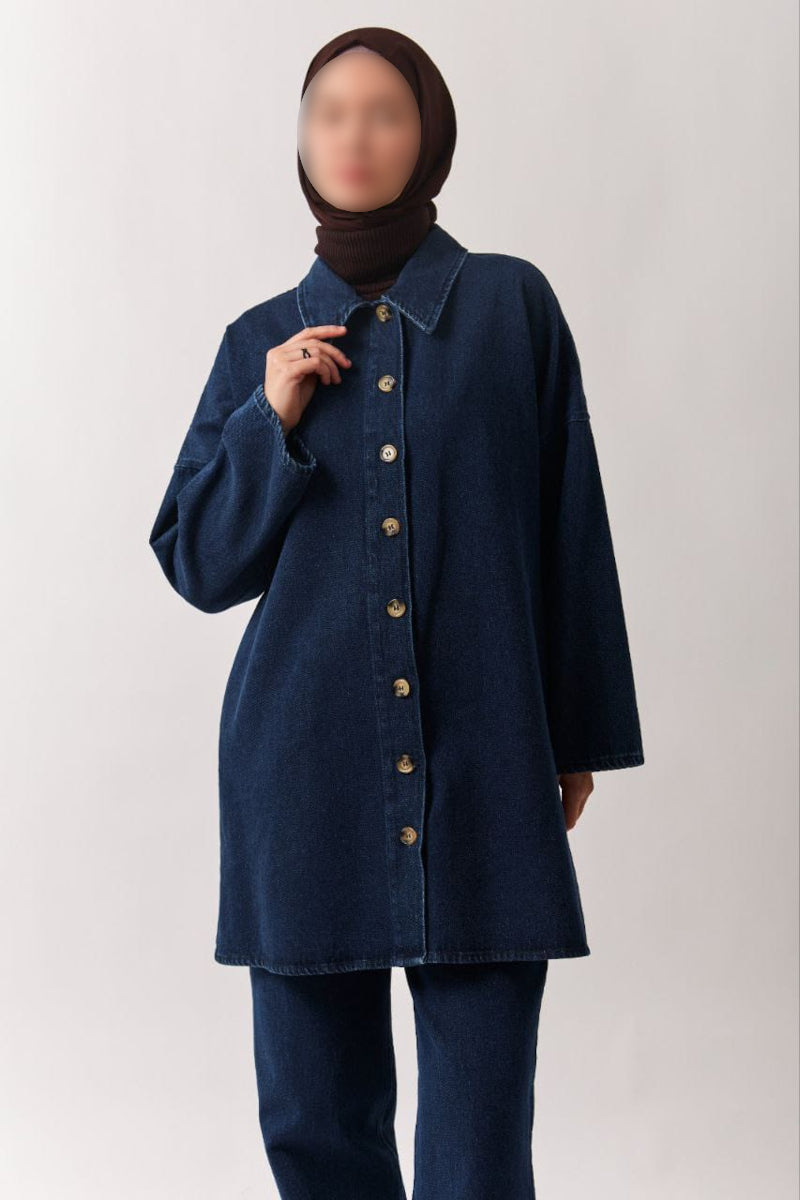 Chemise en jean oversize bleu clair