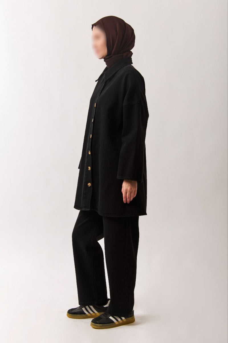 Chemise en jean oversize noire