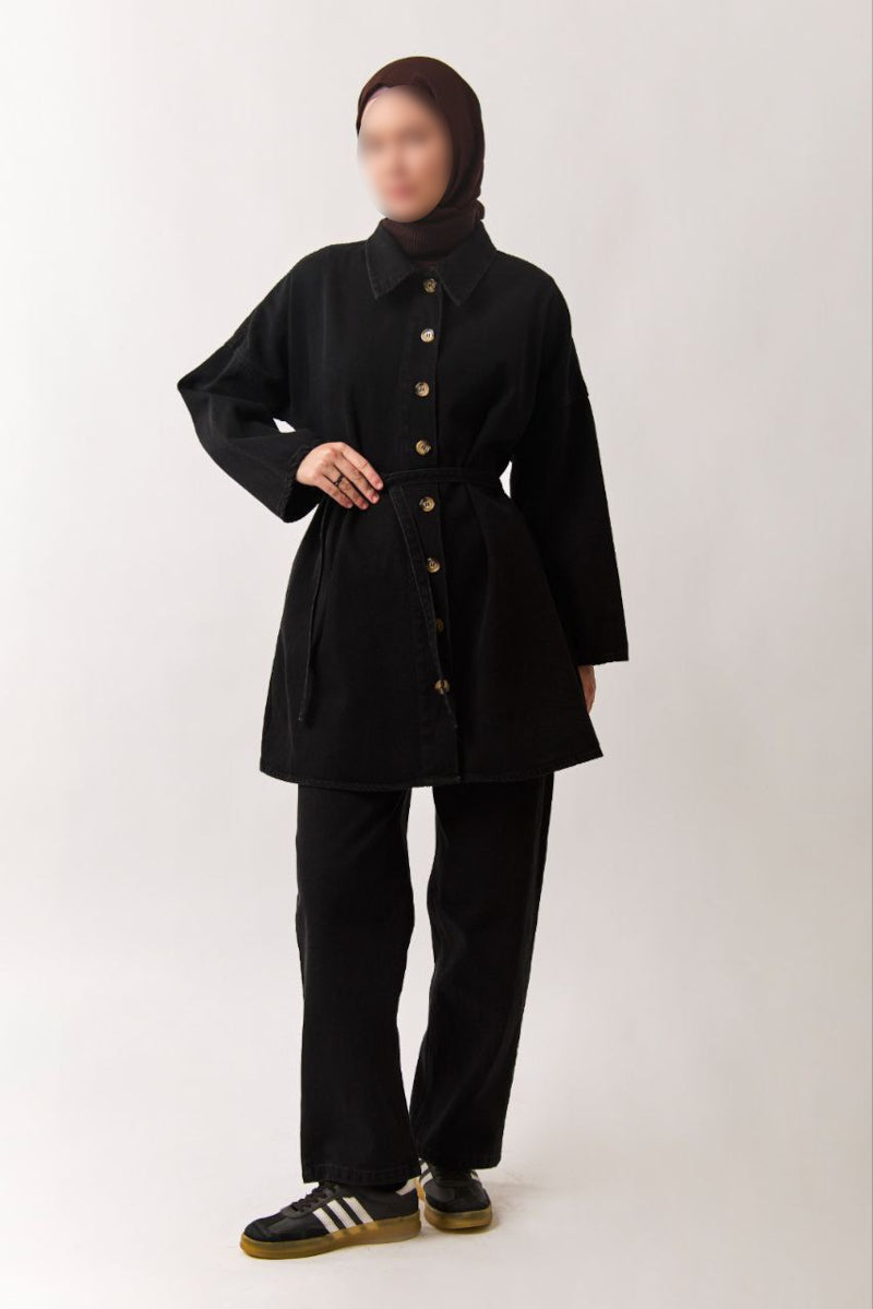 Chemise en jean oversize noire