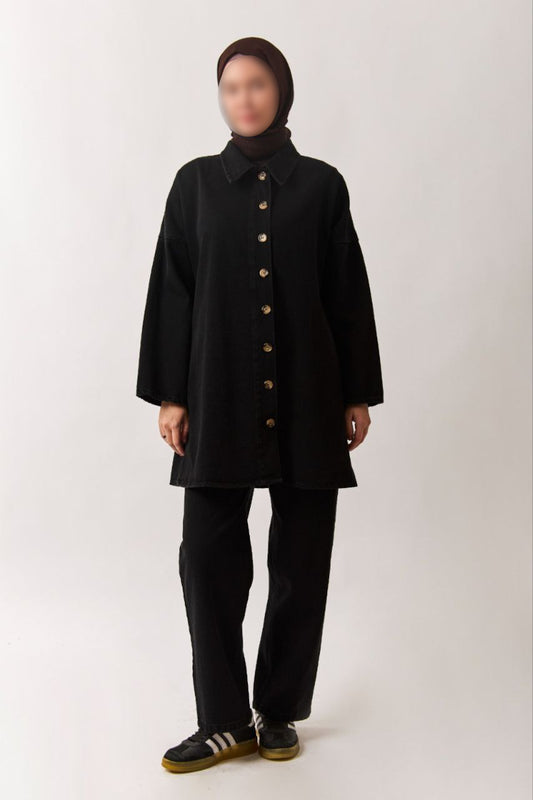 Chemise en jean oversize noire