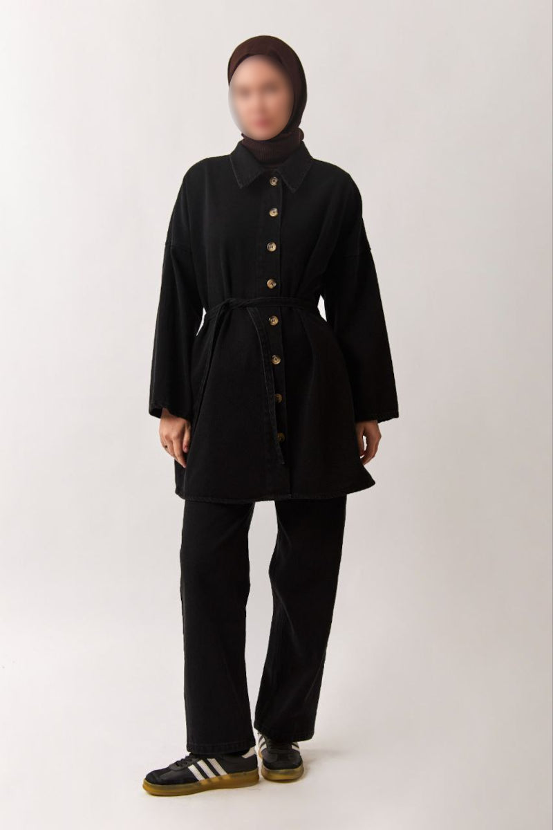 Chemise en jean oversize noire