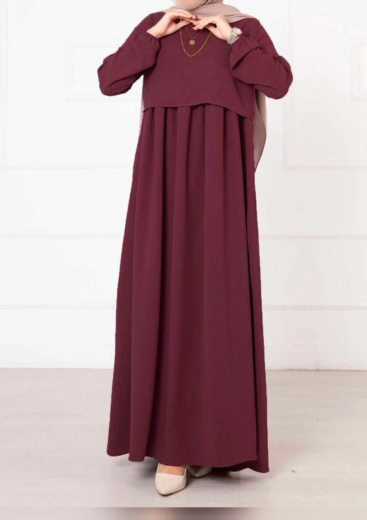 Robe hijab style boléro, rouge bordeaux 
