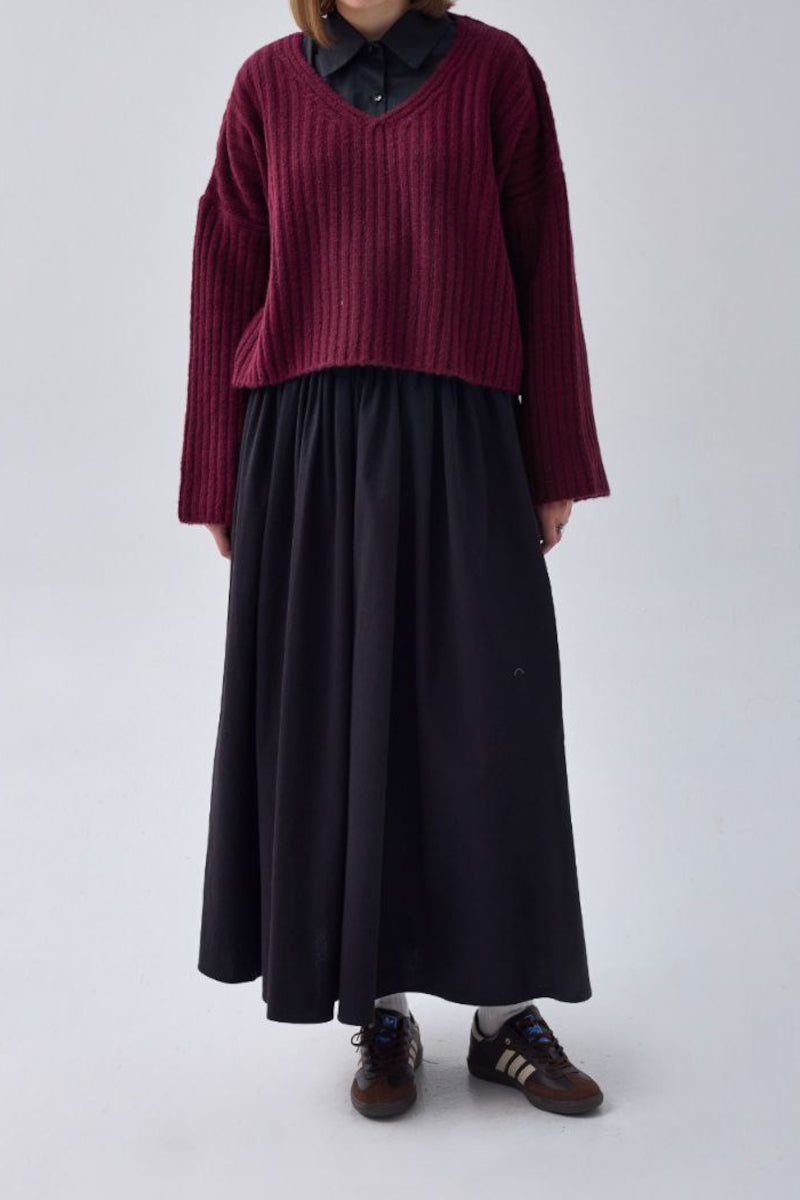 Pull court à col V – Bordeaux