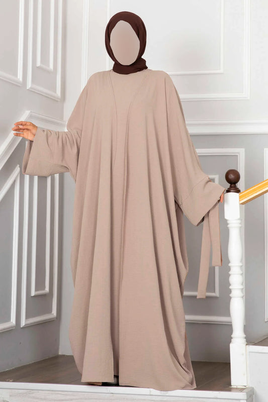Ensemble hijab et abaya Leyli beige