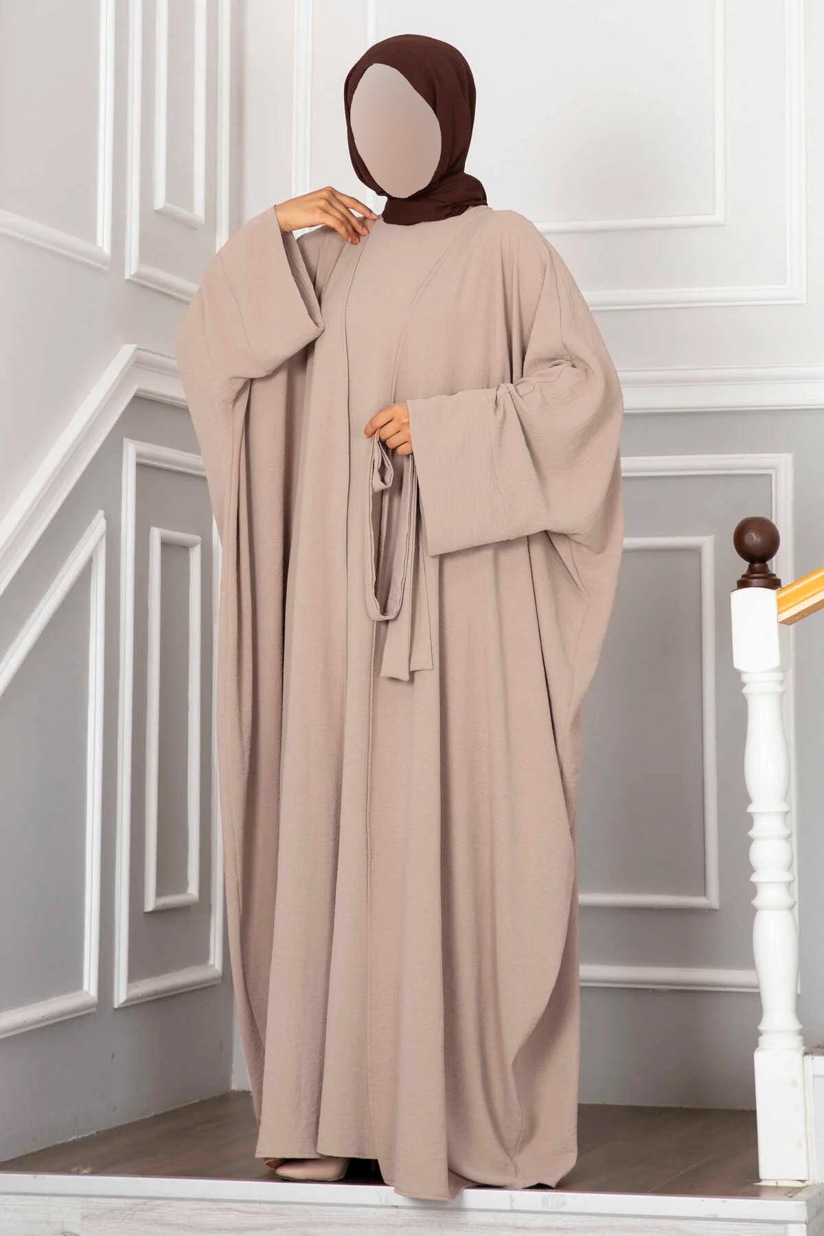Ensemble hijab et abaya Leyli beige