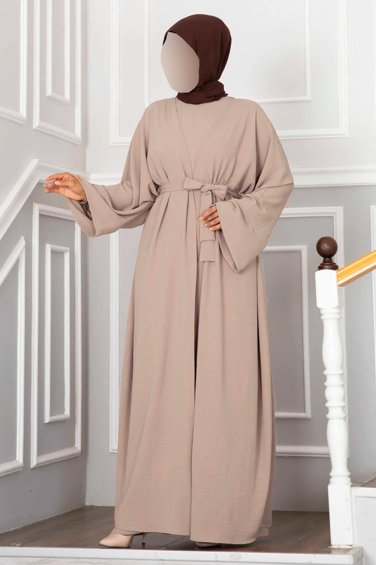 Ensemble hijab et abaya Leyli beige
