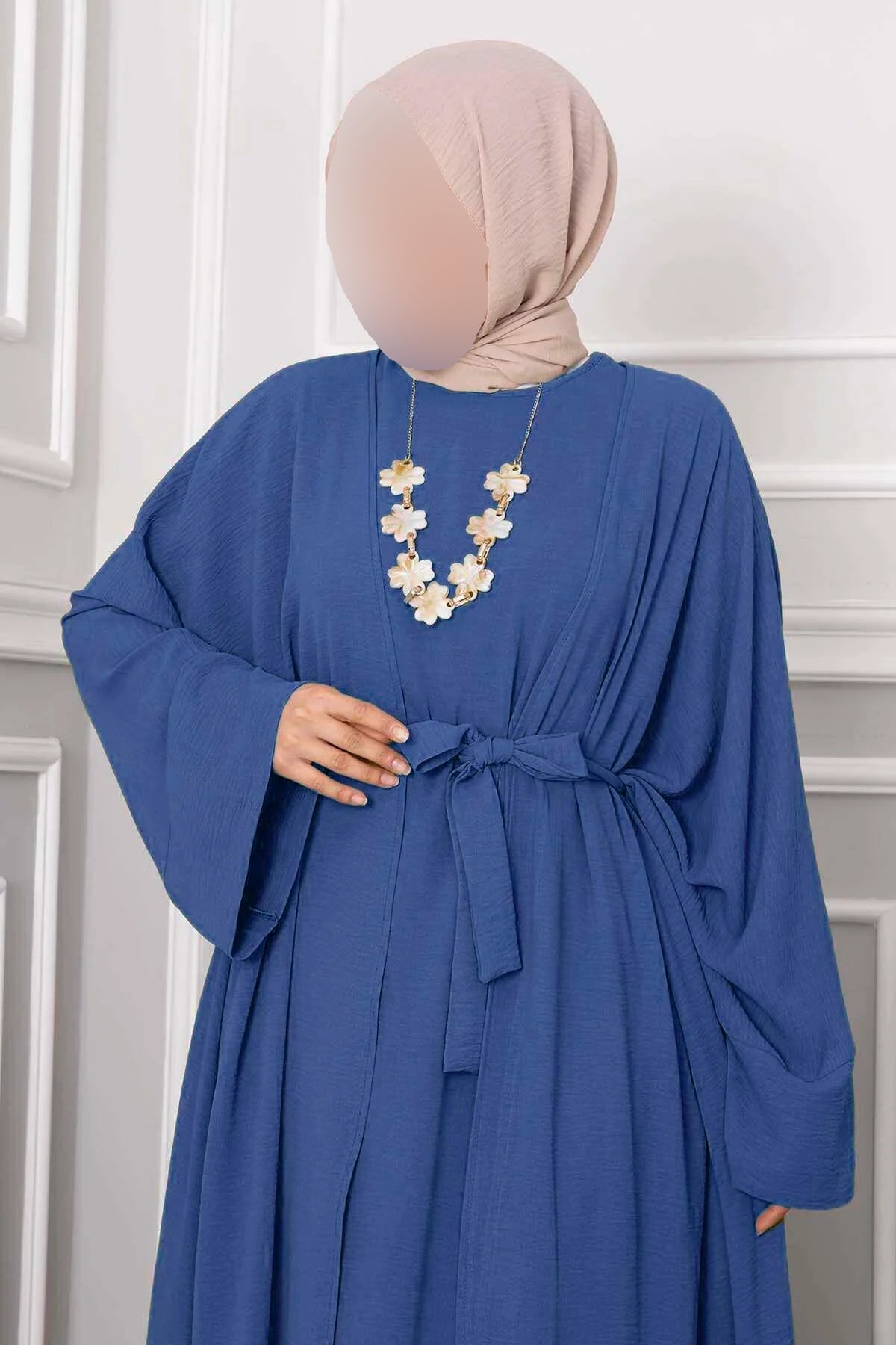 Ensemble hijab et abaya Leyli indigo