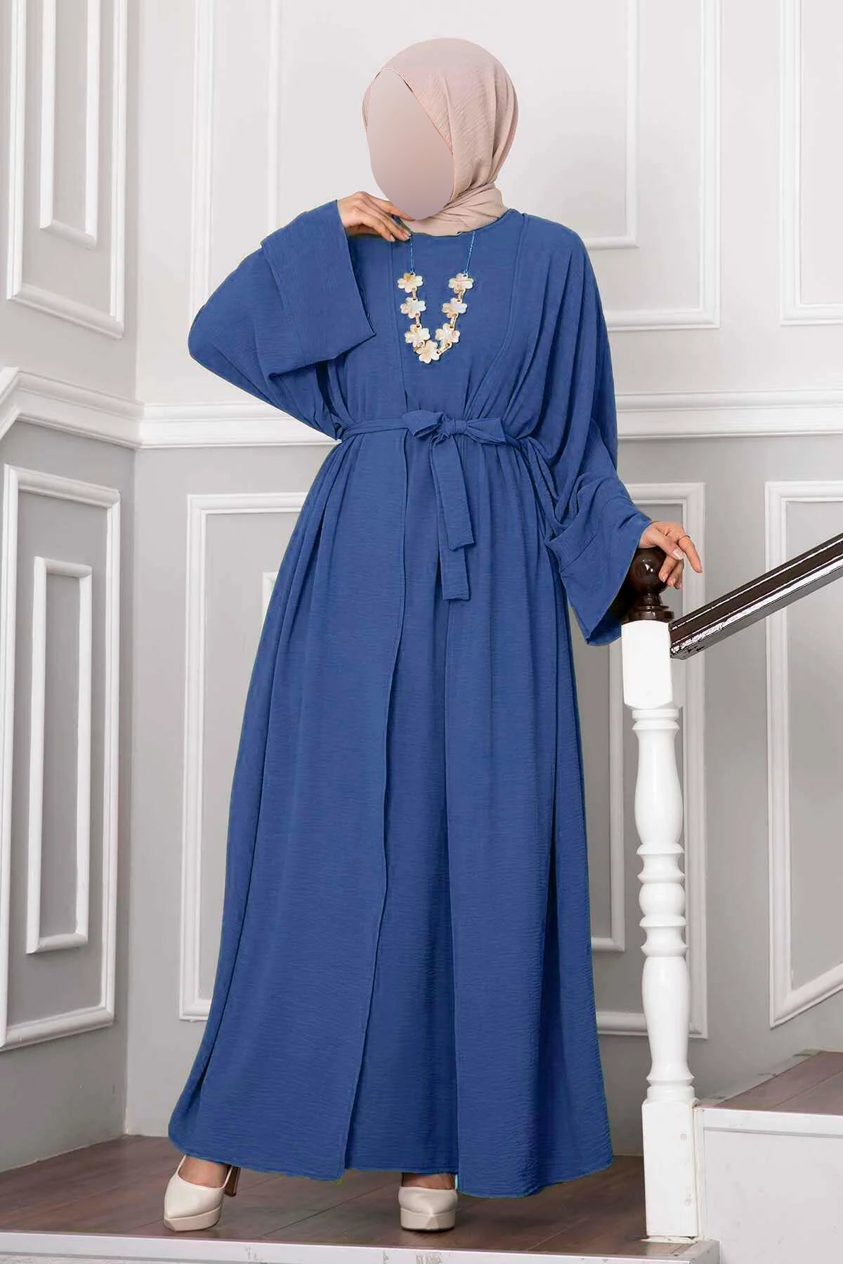 Ensemble hijab et abaya Leyli indigo