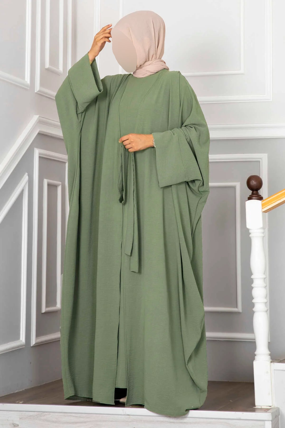 Ensemble hijab et abaya Leyli, couleur menthe