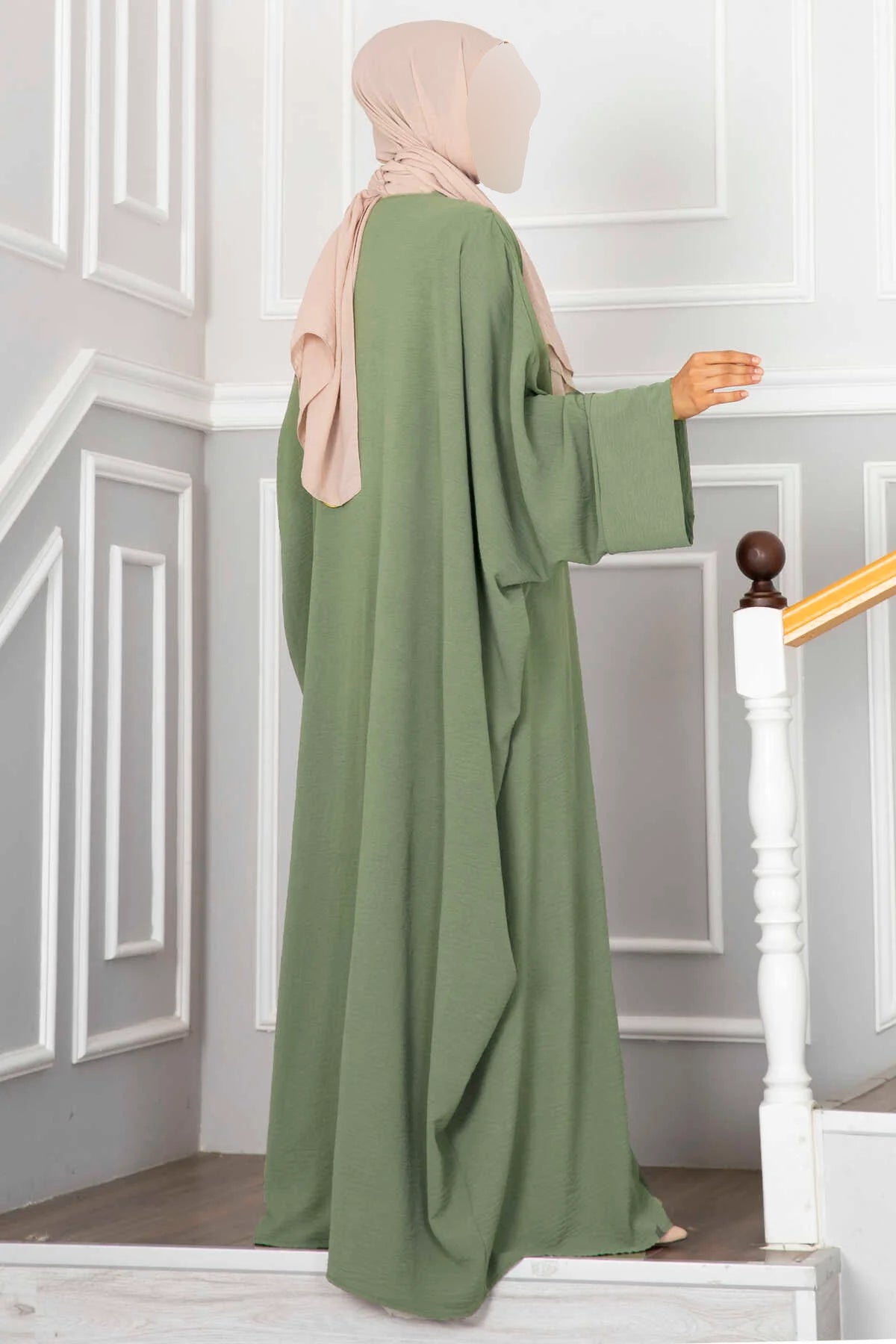 Ensemble hijab et abaya Leyli, couleur menthe