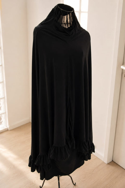 Premium Jersey Prayer Khimar mit Spitze