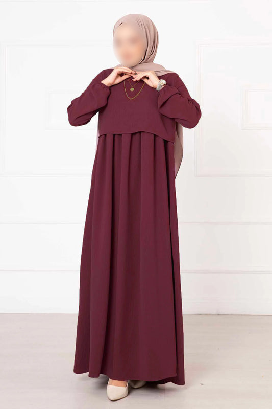 Robe hijab style boléro, rouge bordeaux 