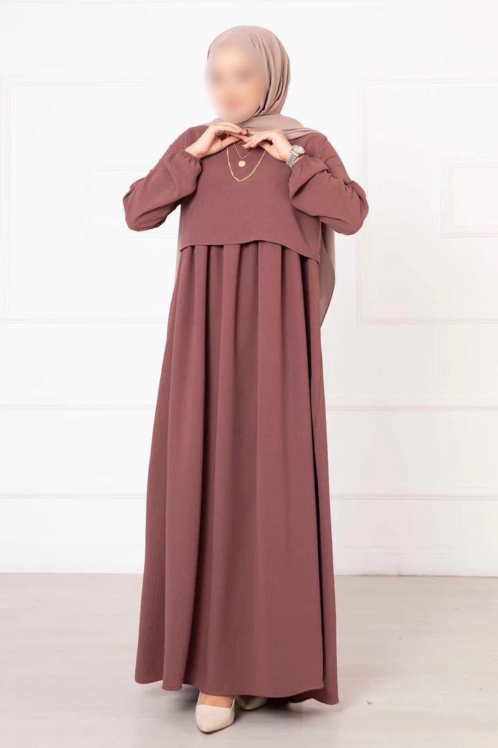 Robe hijab style boléro, rose poudré 