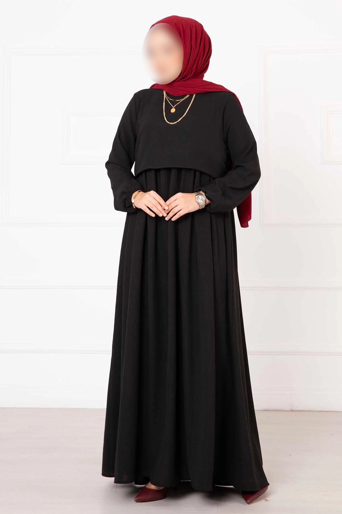 Robe hijab style boléro, noire