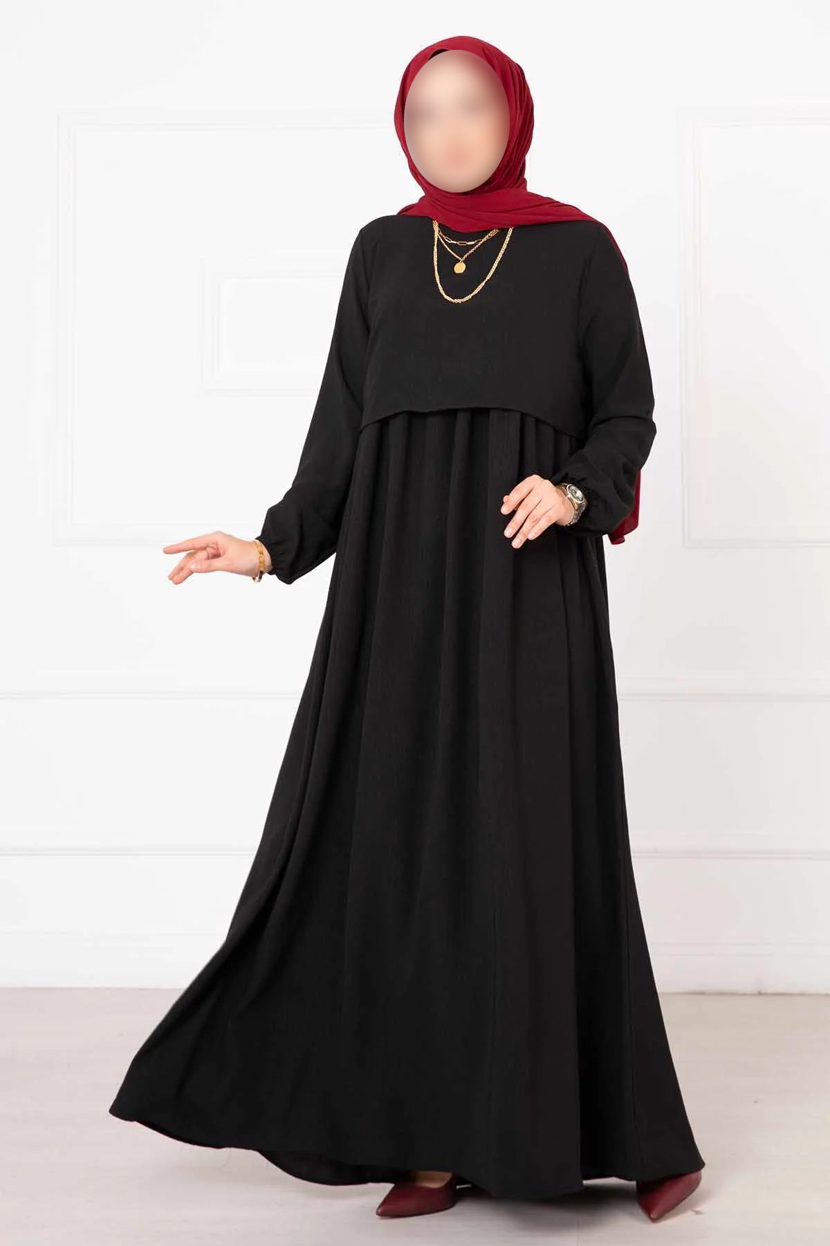 Robe hijab style boléro, noire