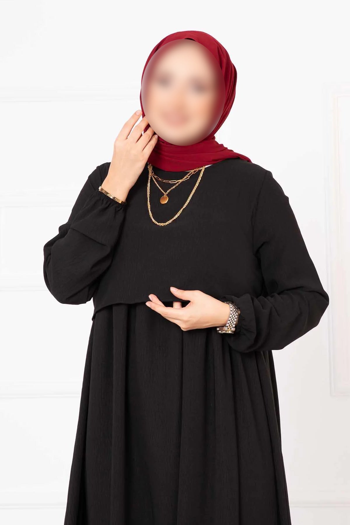 Robe hijab style boléro, noire
