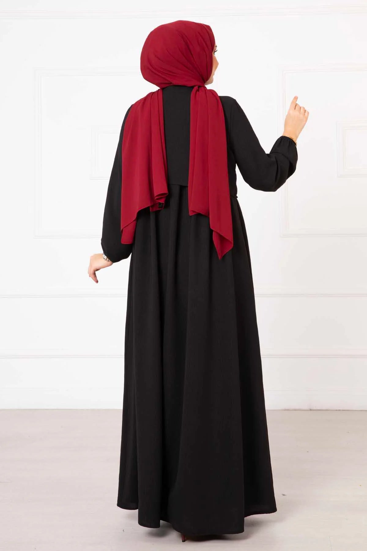Robe hijab style boléro, noire