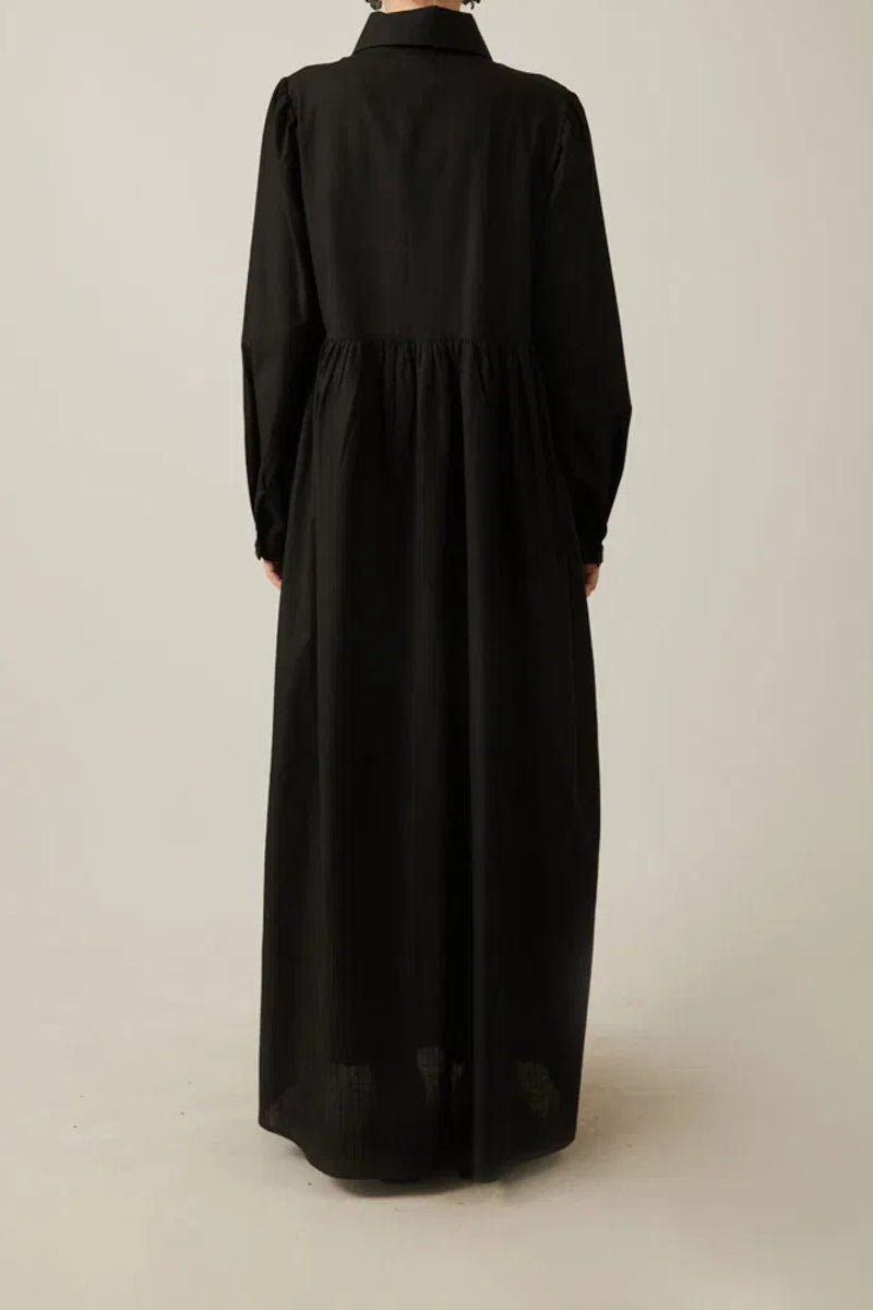 robe en coton noir flammé
