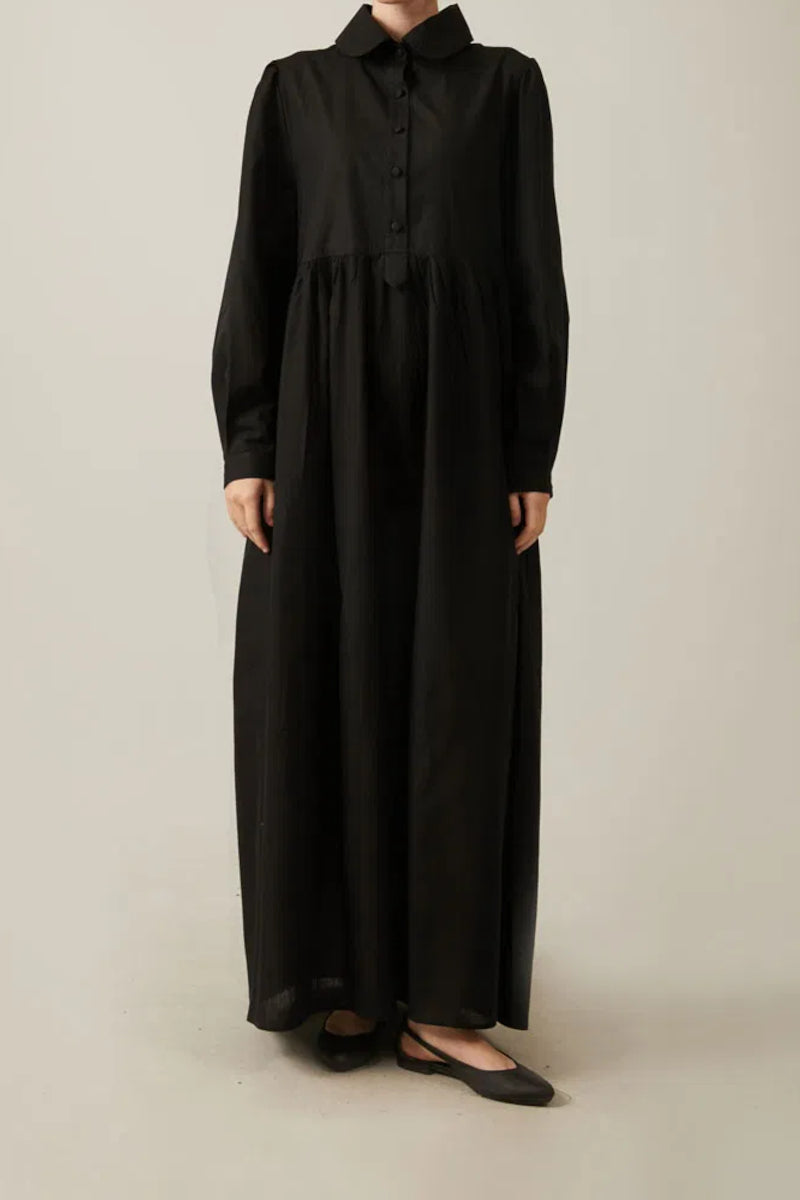 robe en coton noir flammé